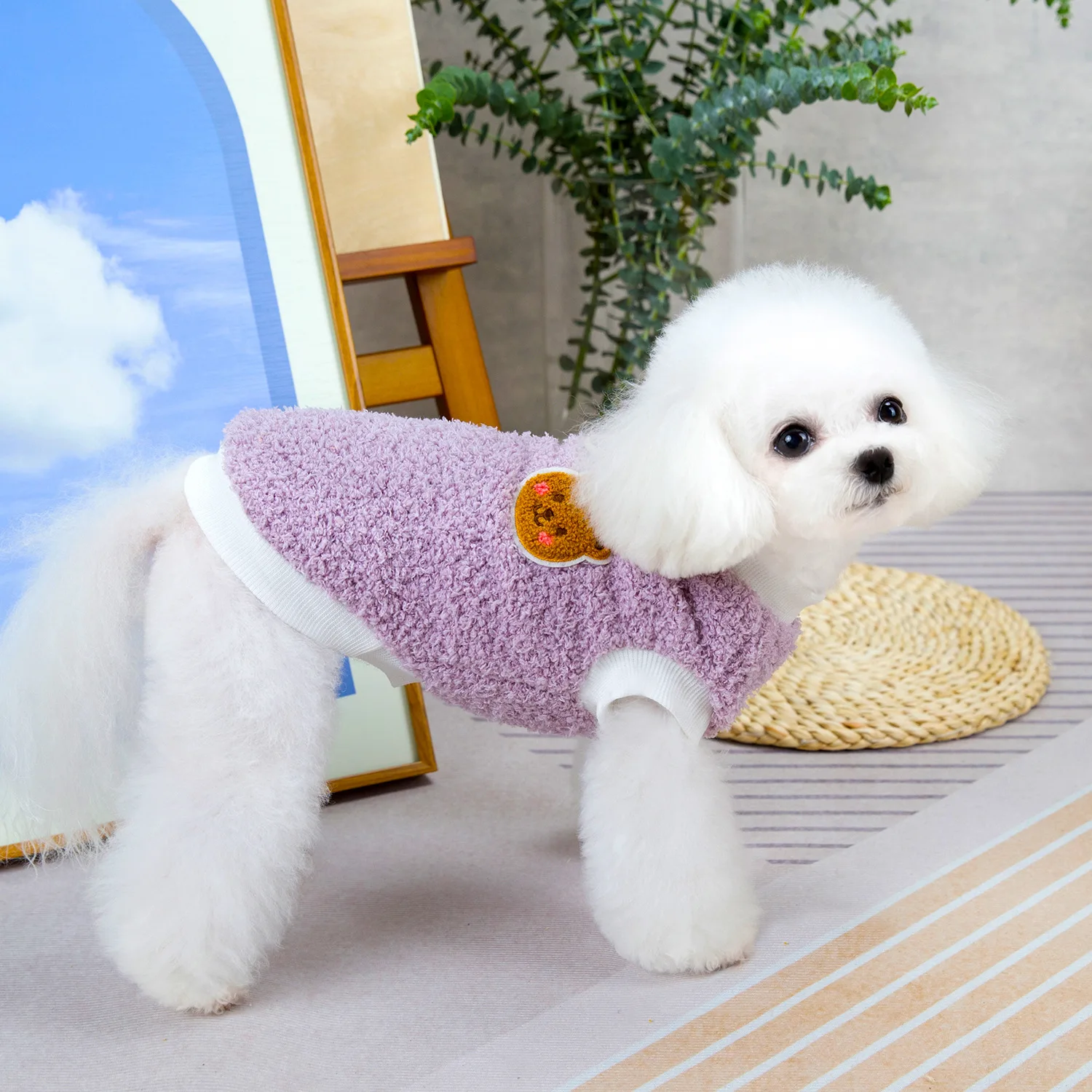 Pet Clothes Winter New Cotton-padded Coat Can Be Pulled Sleeveless Plus Fleece Bear Dog Vest Warm Dog Coat Thick Cat Clothes