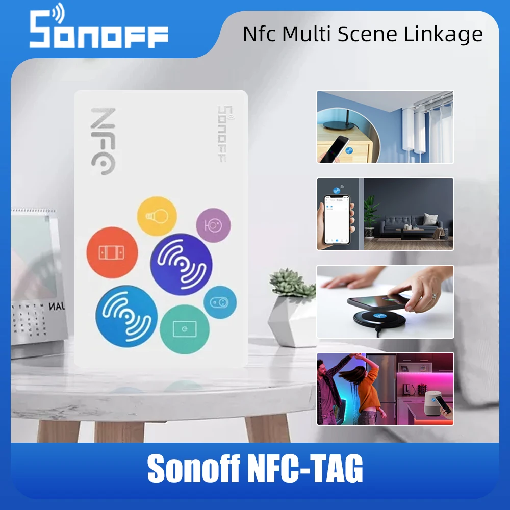 SONOFF NFC Tag 215 Chip For Smart Scene Home Automation Control 540 Bytes Larger Capacity Compatible With NFC-enabled Phones