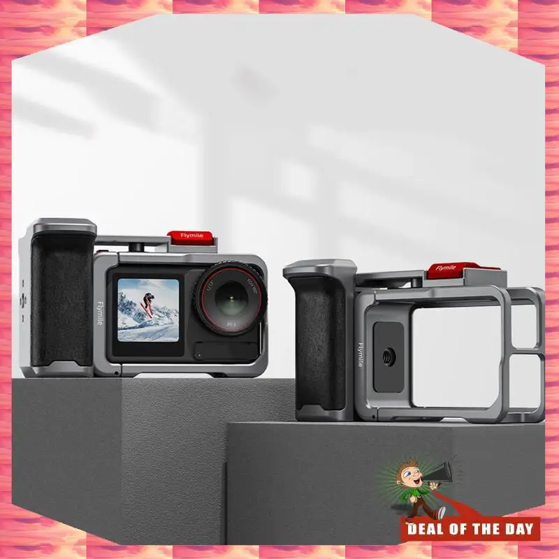 24-Hour Delivery Flymile Metal Camera Grip Frame Case Kit For ACTION 4/3/5PRO Vlog Grip Mount Street Photo