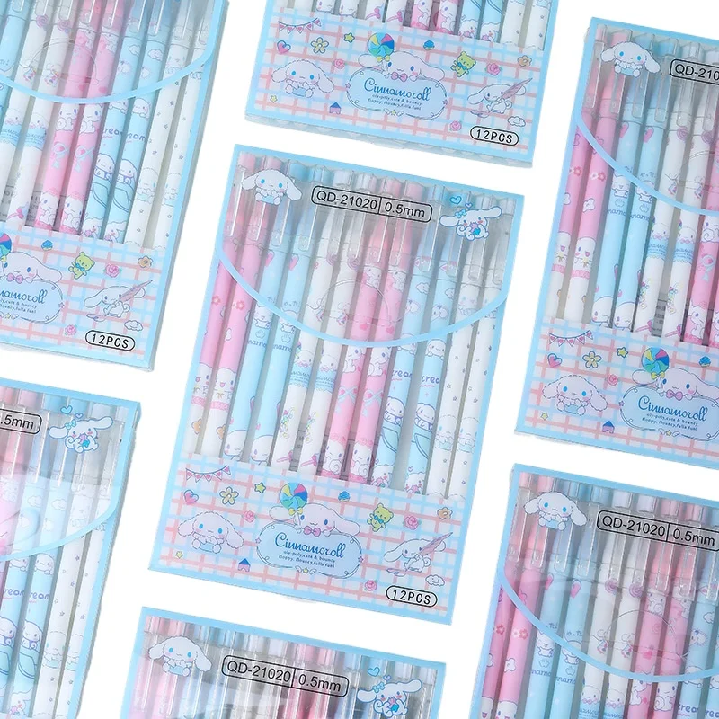

Набор из 6-12 гелевых ручек Sanrio Pochacco Kawaii, выдвижные, 0,5 мм, с милым мультяшным дизайном, для плавного письма, идеальный подарок для школы и офиса