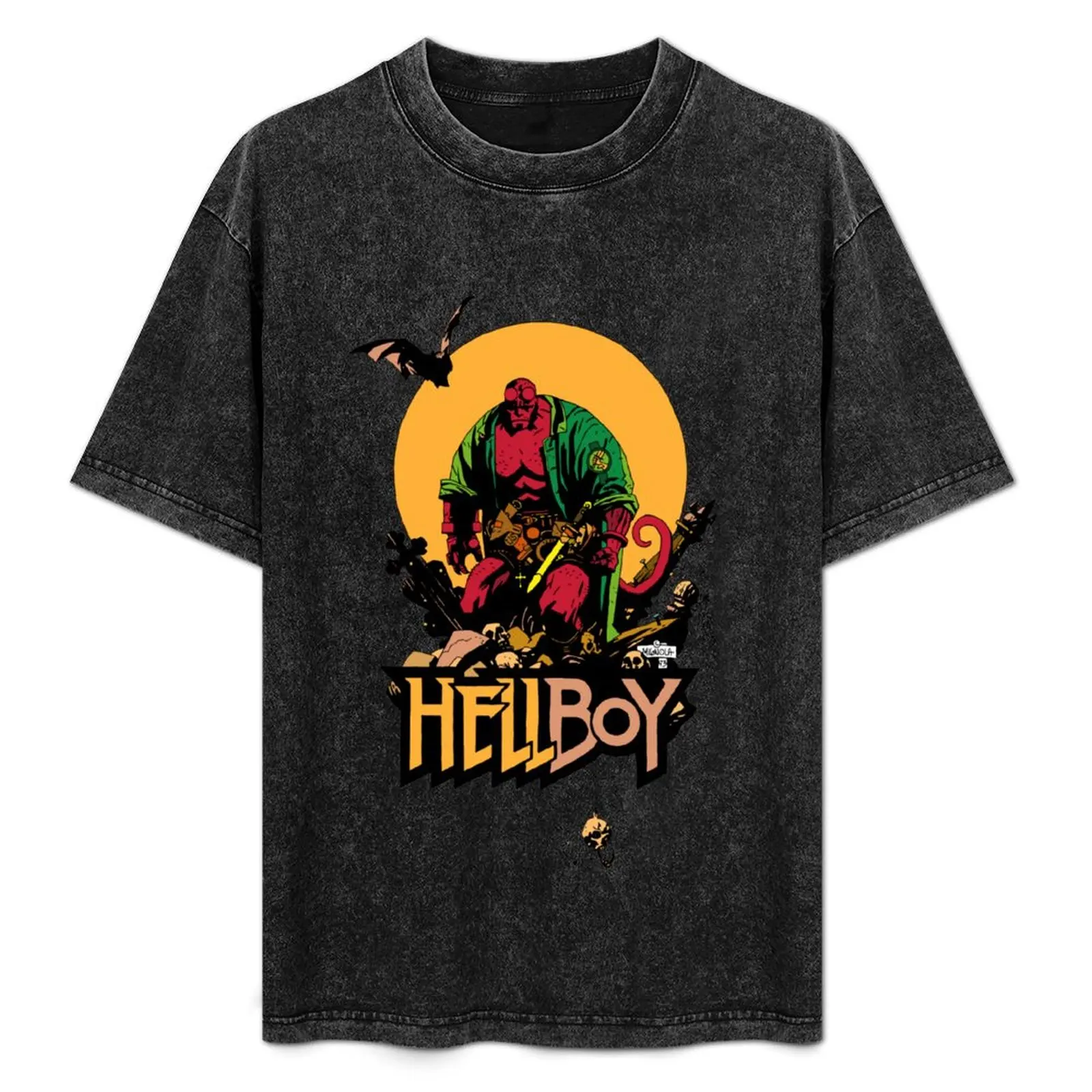 

HellBoy Sunset T-Shirt No Iron Casual Short Sleeve Top
