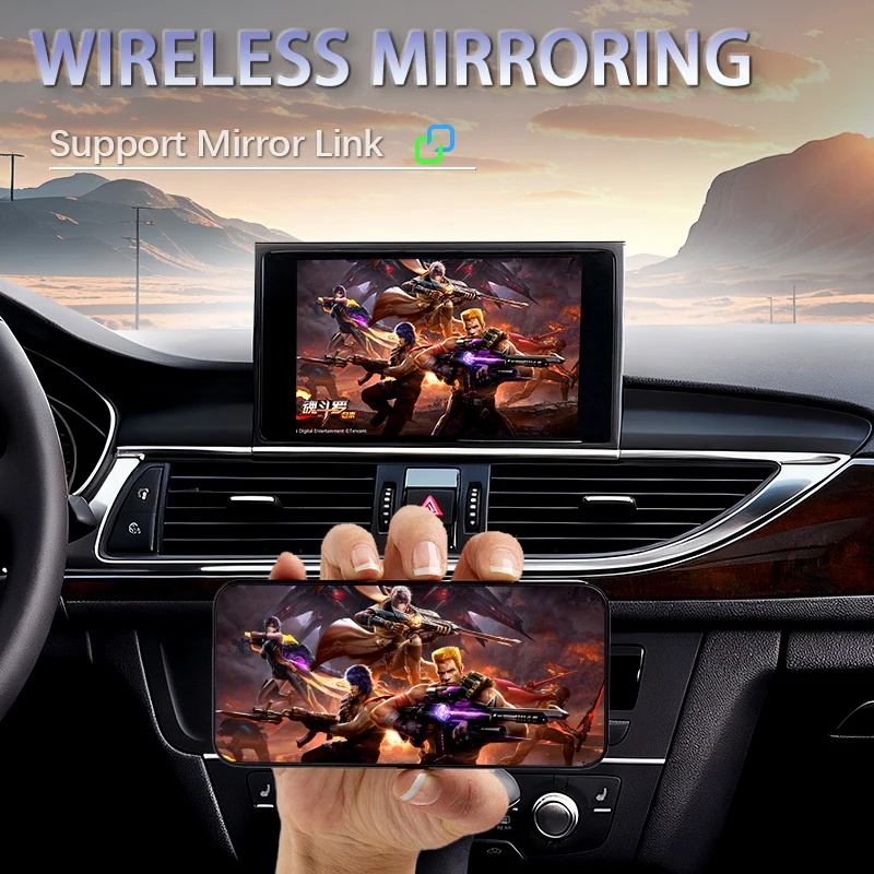 SAZYAUTO واجهة CarPlay اللاسلكية لأودي A6 A7 S6 S7 MHI2 2016-2018 مع وصلة مرآة AirPlay وظيفة تشغيل السيارة أندرويد السيارات #5