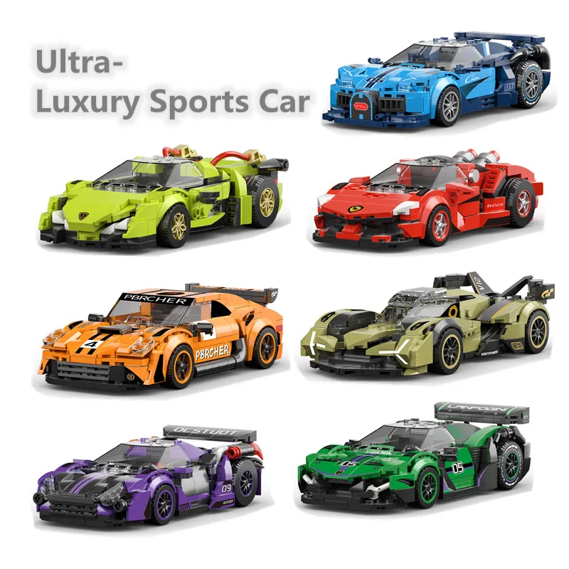 

Building Blocks Super Race Car Speed DIY MOC Bricks Famous Racing Vehicle Educational Toy Boy Gifts Fun Birthday Present