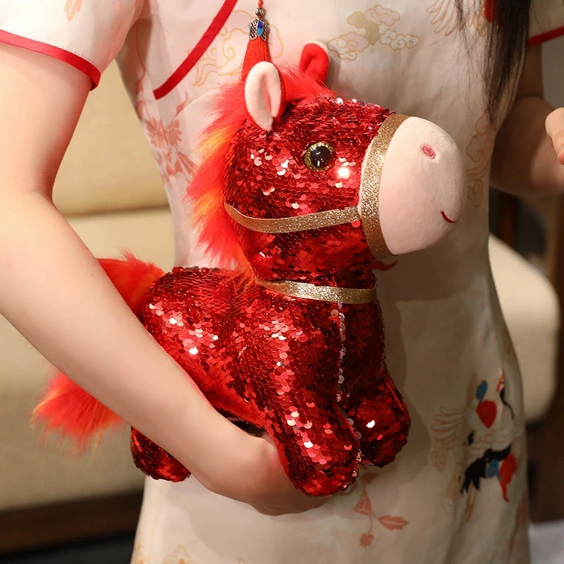 Plush Horse Year Keychain Hanging Pendants Cute Horse Desktop Ornament 2026 Chinese New Year Decoraitons Creative Kids Gift