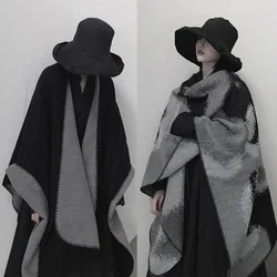 2024 New Fashionable Autumn Winter Cape Women's Poncho V-neck Open Stitch Sweater Knitted Cardigan Thicken Warm Cloak T233