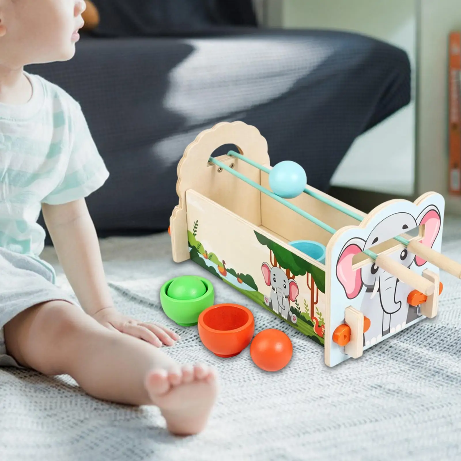 Clip Bead Matching Game Houten kinderpuzzel Educatief speelgoed Montessori Leren voor kleursortering