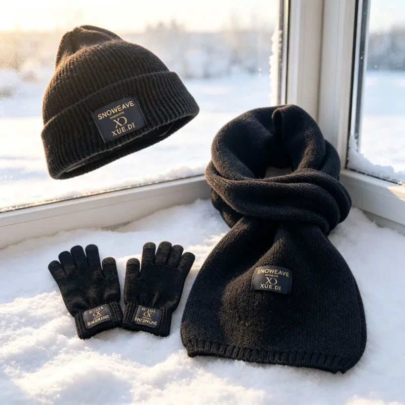 fleece-lined-solid-color-warm-knit-beanie-scarf-gloves-3-pack-set-for-ladies-winter-outdoor-daily-matching-outfit