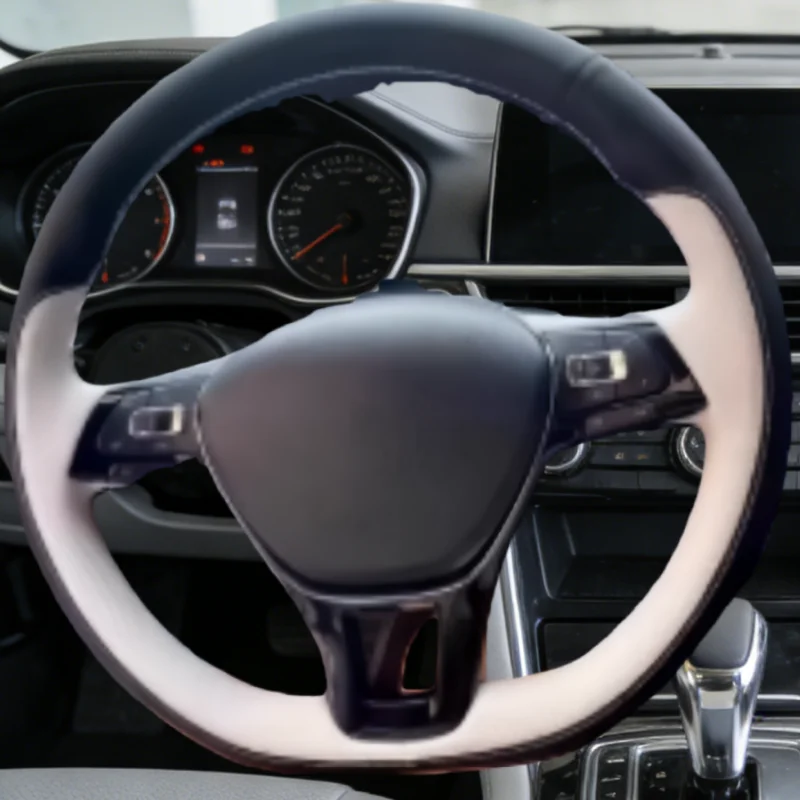

Hand-Sewn Custom Genuine Leather Car Steering Wheel Lavida Magotan Tayron Passat Steering Wheel Cover For Volkswagen Sagitar