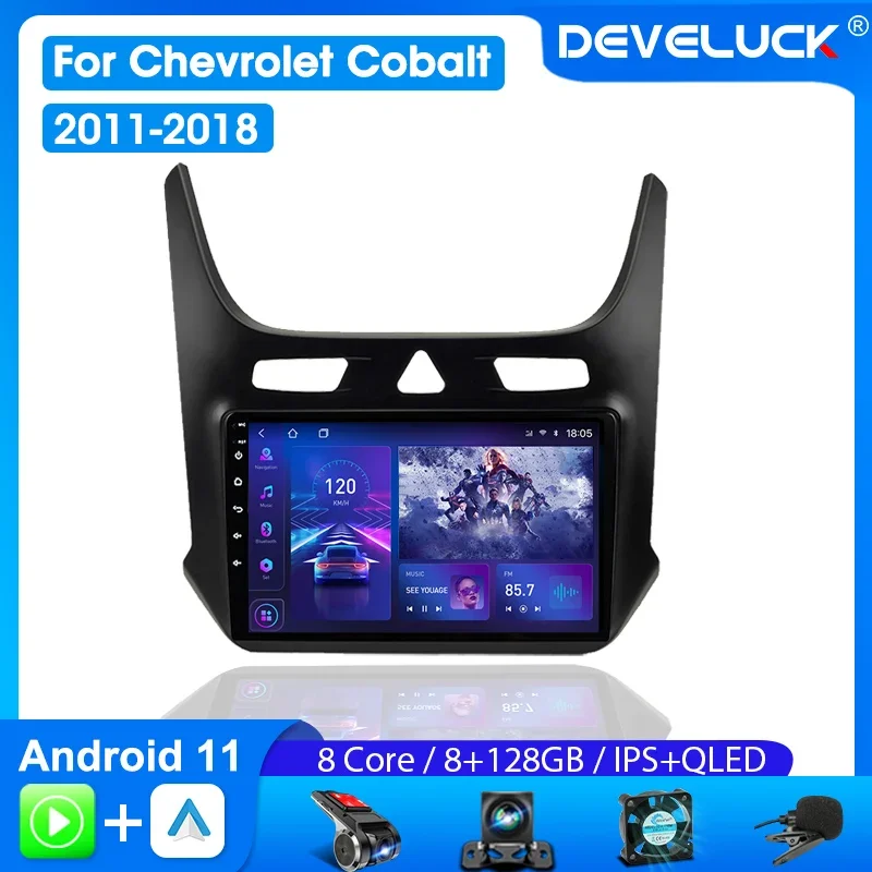 

Автомобильная магнитола Develuck 2 Din Android 11 для Chevrolet Cobalt 2 2011-2018 мультимедийный видеоплеер 4G Carplay Стерео GPS DVD головное устройство