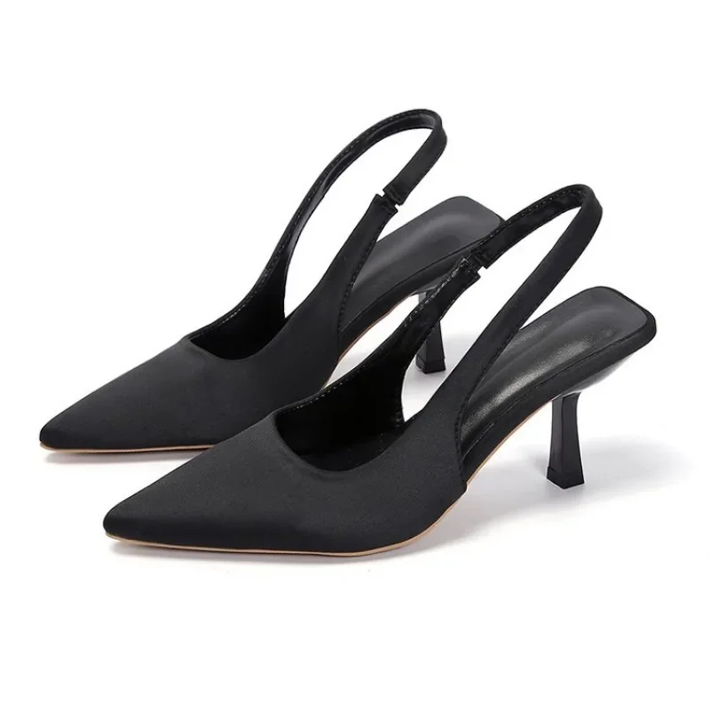 2024 Sandały damskie Moda Slingback Pointed Toe Party Wysokie obcasy Eleganckie seksowne szpilki Slip-on Zapatos De Mujer Zapatos