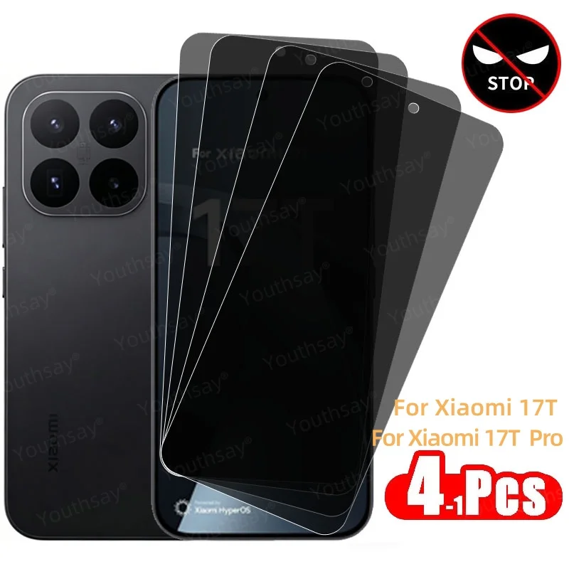 For Xiaomi 17T Privacy Screen Protector Tempered Glass Anti-spy Glass Mi 17T Protective Phone Anti Peeping Film Xiaomi 17T Pro
