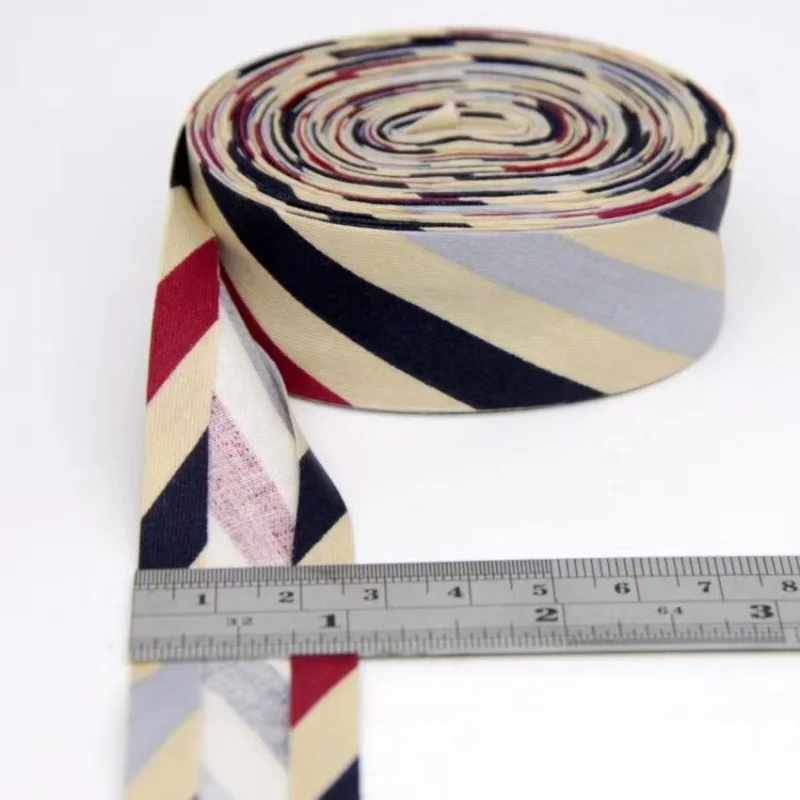 Single Folded Cotton Bias Tapes, 25mm, Cross Grain Series, Craft Apparel, Sewing Cloth, Fabric Tape, 5m per Roll