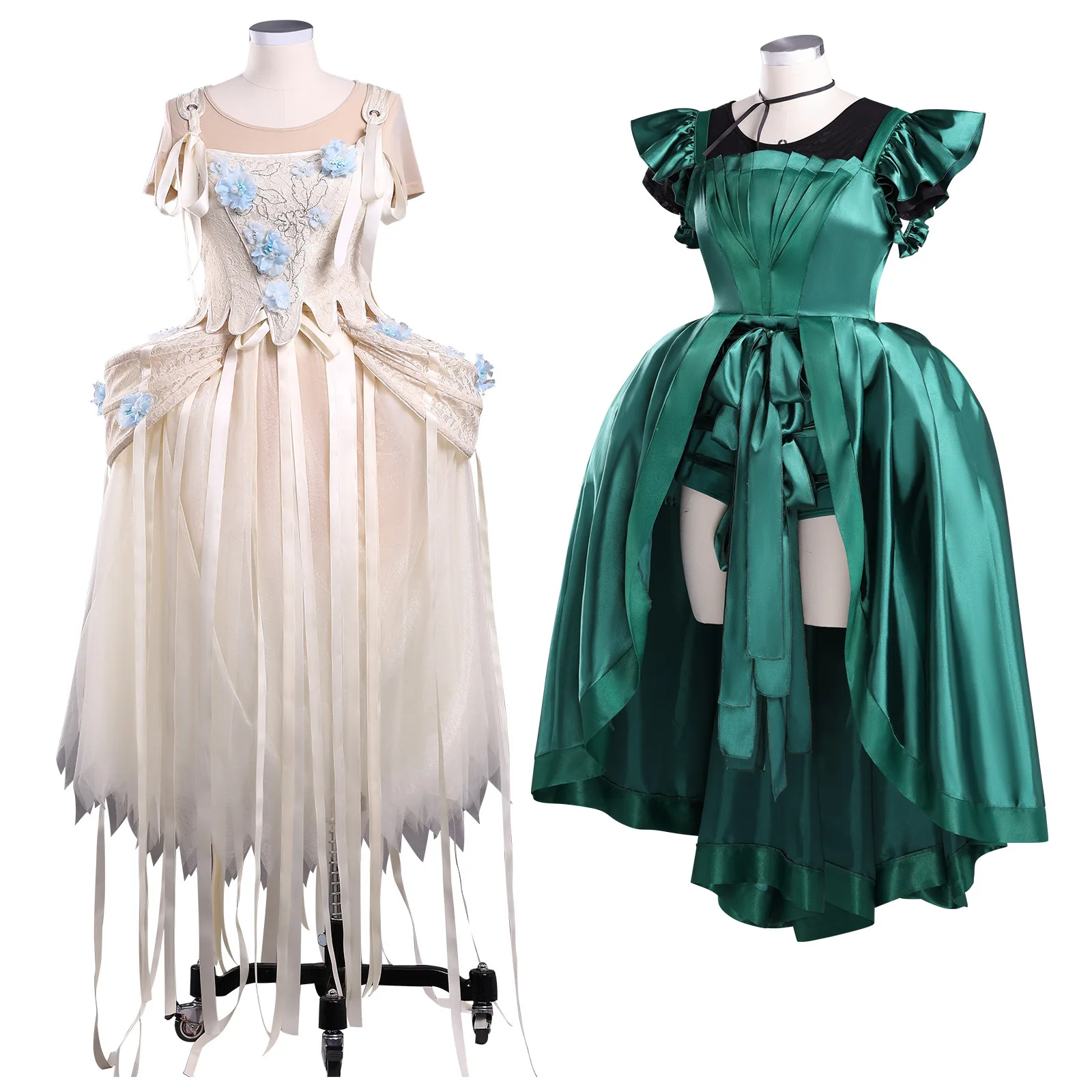 

Agnes Wednesday Cosplay Costume Girl Green Dress Invisible Woman Evening Dress Cos Clothing Halloween Party Costume For Woman