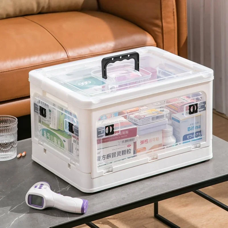 

Portable Medicine Box Home First Aid Medical Kit Large Capacity Family Emergency Medicine Box with Multi-layer Drug Storage Case