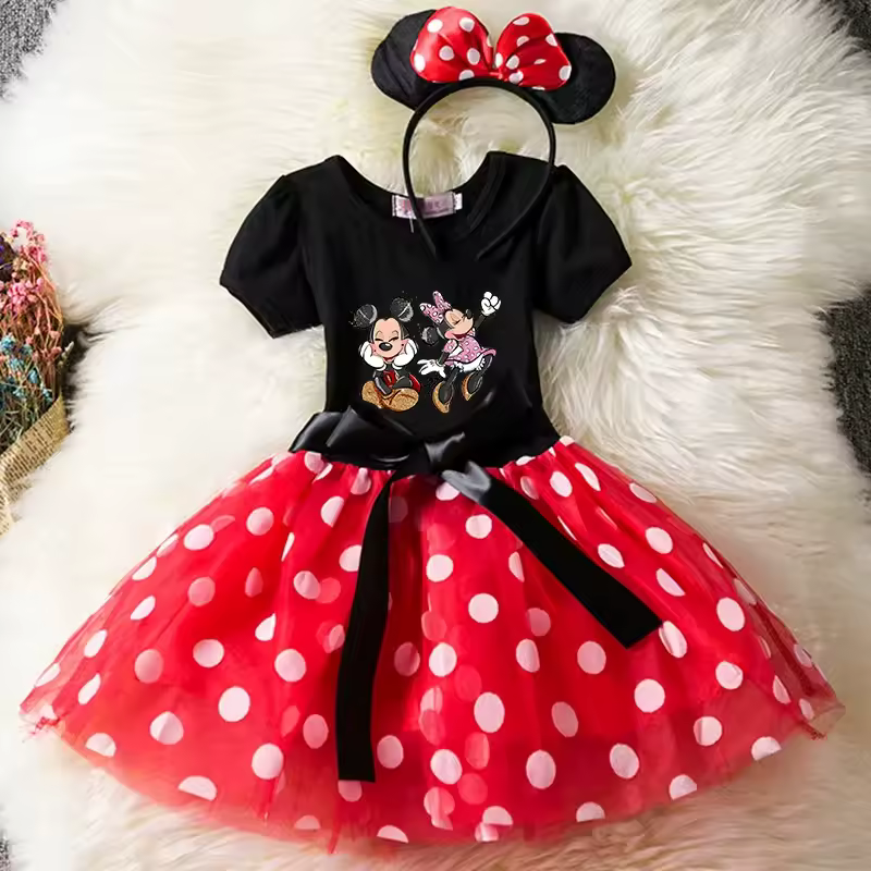 Mickey Minnie Mouse Baby Girls Cosplay Costume Kids Fancy Polka Dot Dress Princess Dress Children Birthday Party Clothing Gift - Image 8