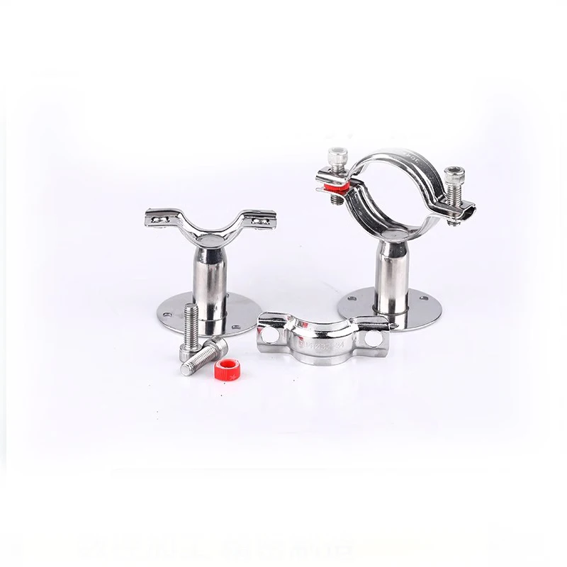 Stainless steel Water pipe bracket With base PVC pipe clamp OD 19-219MM height 45-100mm