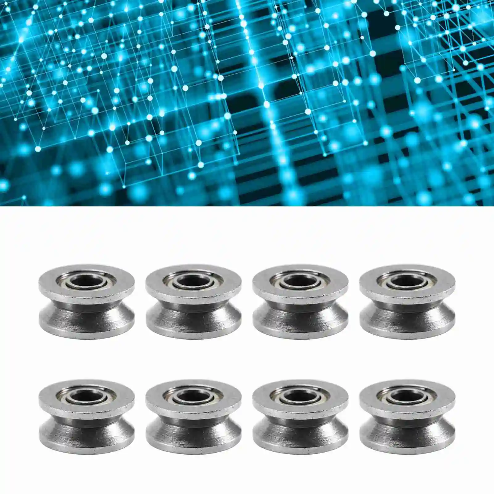 

V- Pulley High Precision Bearing Double Shielded Friction 4x13x6mm for Linear Motion System for Sliding Door