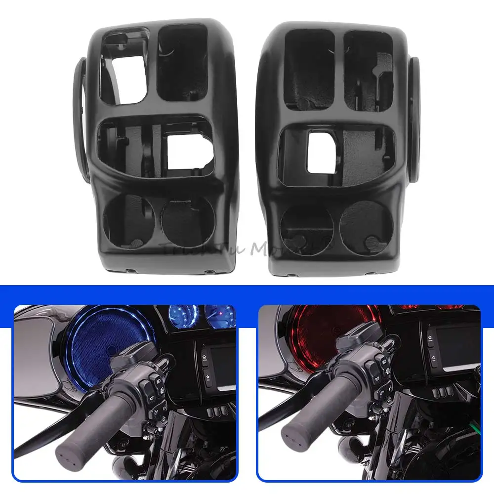 

High Quality 1 Set Black Handlebar Control Switch Housings Cover For Harley Touring Electra Glide Ultra Limited FLHTK 2014-2024