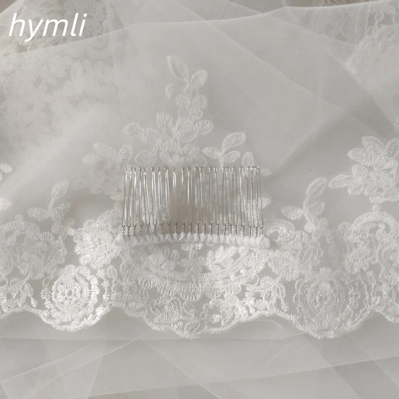 118" Long ,102" Wide One Layer Mantilla Veil , Wedding Veil , Bridal Veil, Lace Veil With Metal Comb image 3