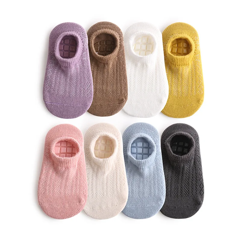 

1Pair Children's floor socks 2023 summer new combed cotton baby non-slip toddler socks Solid Color Clothes Accessories