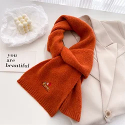 Men Women Design Knitted Scarf Winter Warm Solid Dog Pattern Shawl Fashion Thick Neck Wrap Soft Cold Proof Bib Burberry Bufanda