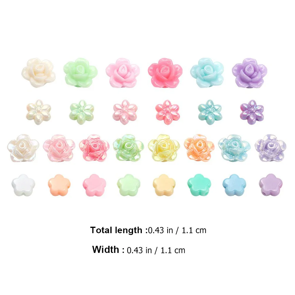 Box Flower Shaped Beads DIY Craft Jewelry Making Necklace Bracelet Accessories Acrylic Smooth Mini Hole DIY Beads