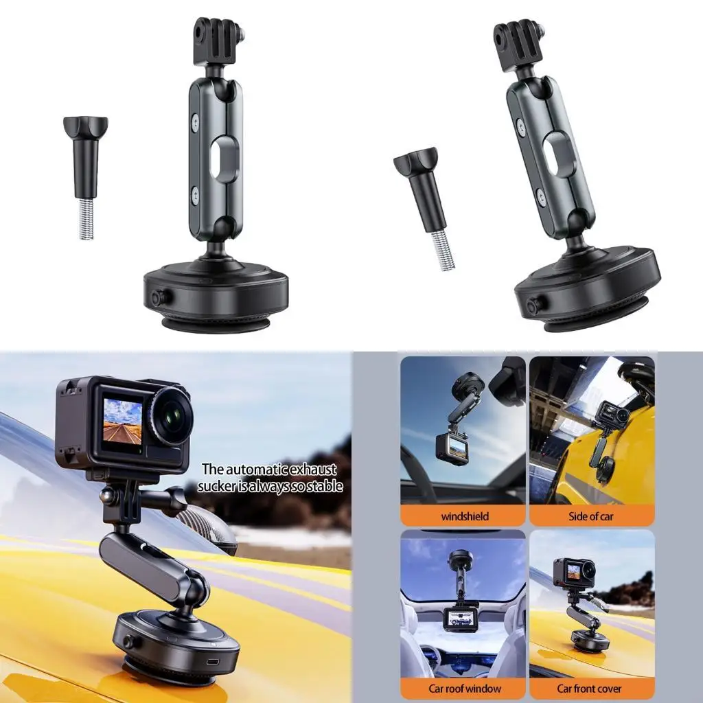 

193A High Stability Car Camera Electric Vacuum Mount With Intelligent Suction Technology And Universal 2Prong Attachment
