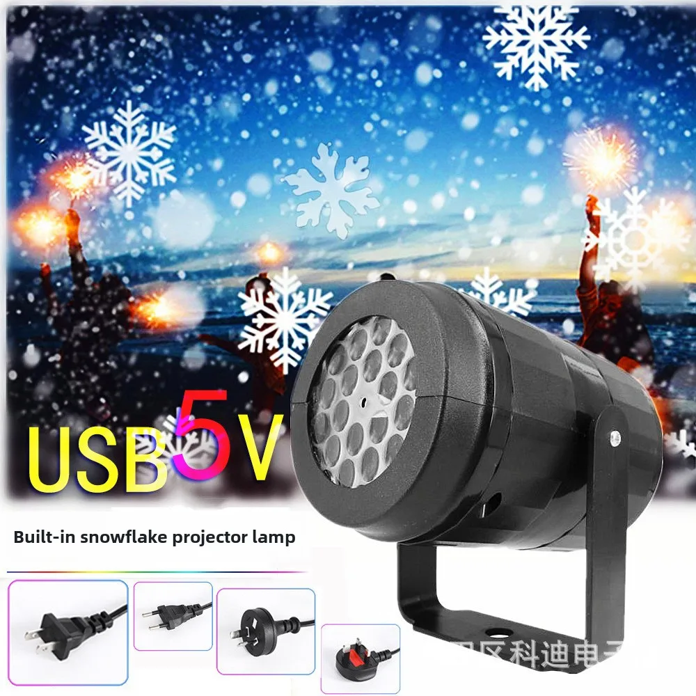 

16 Pattern Projection Light Built-in Film Christmas Snowflake Projection Holiday Decoration Valentine'sDay Atmosphere NightLight