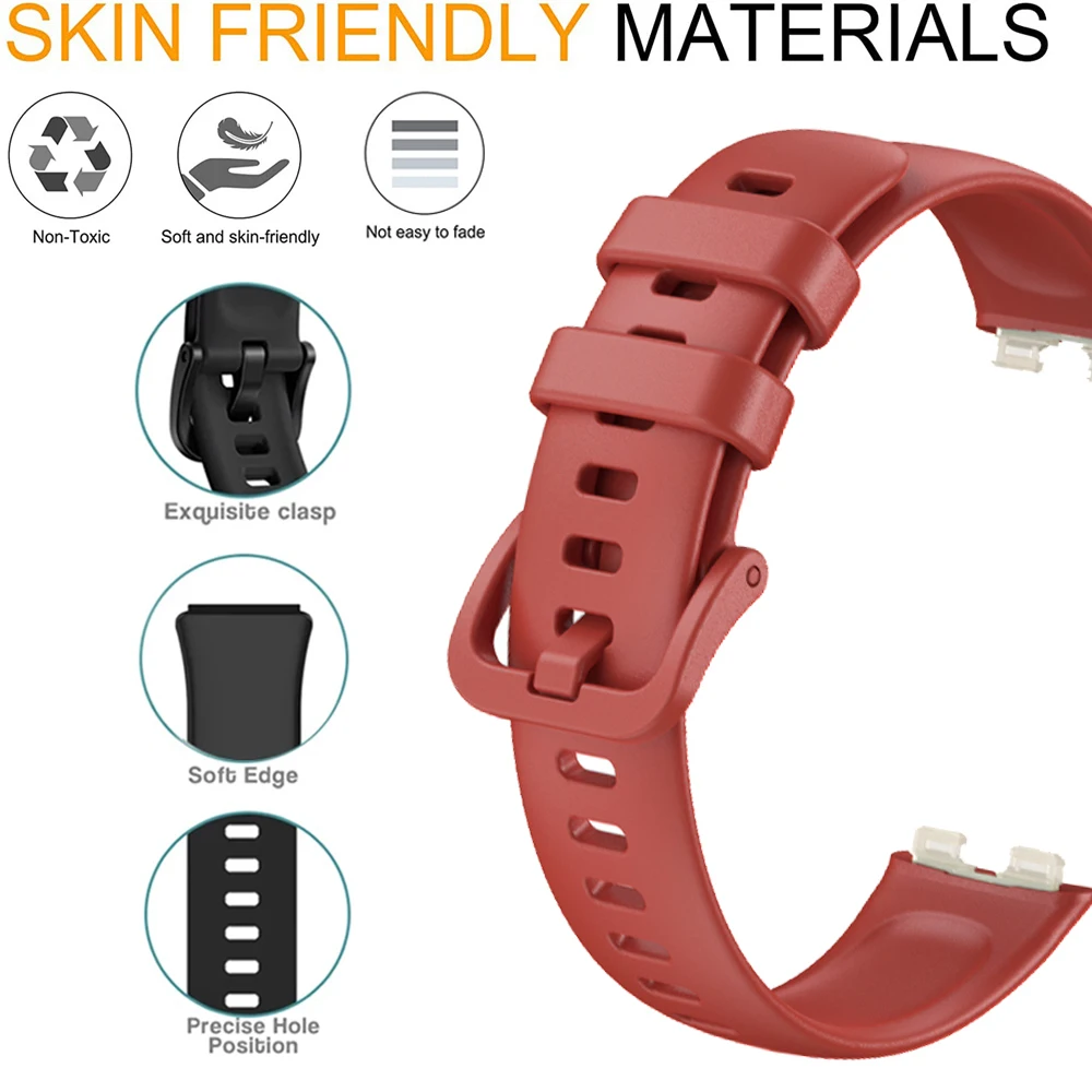 Silicone Watch Strap For Huawei Band 8 Replacement Strap For Huawei Band 7 Strap Correa Bracelet