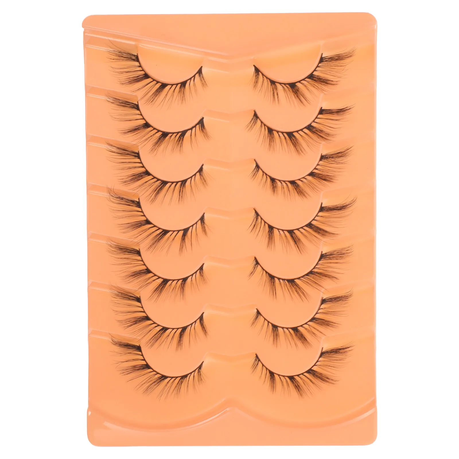 7 Pares de Cílios Postiços Fox Eye com Design Natural e Efeito Wispy para Maquiagem Diária e de Palco – Acessórios Glamorosos para Olhos Femininos