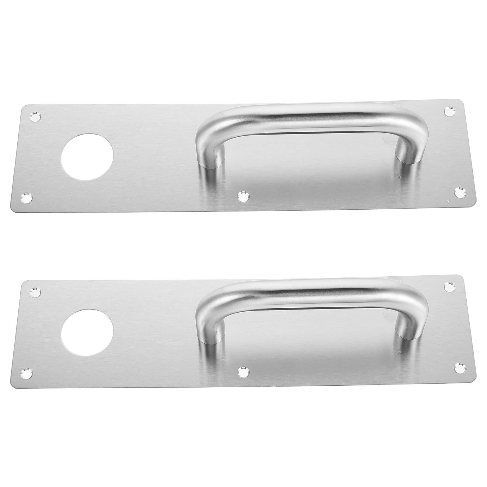

2Pcs 30x8x6.5cm Stainless Steel Door Pull Handle Flush Design with Lock Hole for Commercial Interior Sliding Closet Barn