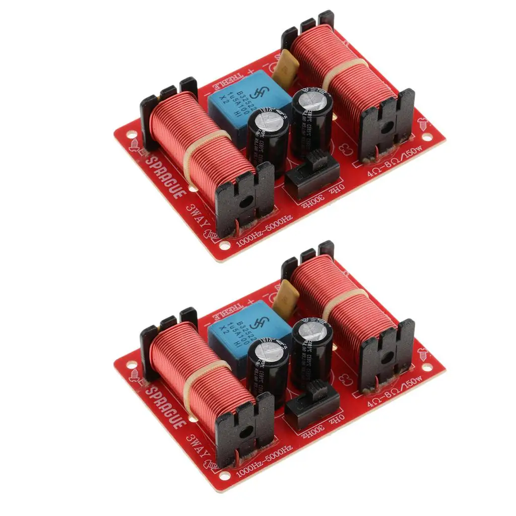 3 Way Frequency Divider Treble Bass Filter Circuit Alloy Fireproof Board for Portable Speaker Setup