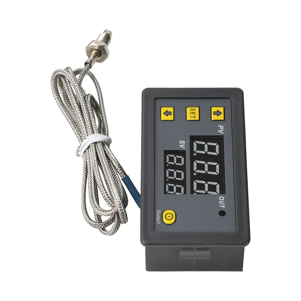 W3230 DC5V/12V/24V AC110-220V Зонд линии Цифровой контроль температуры Светодиодный дисплей Термостат с прибором управления нагревом/охлаждением