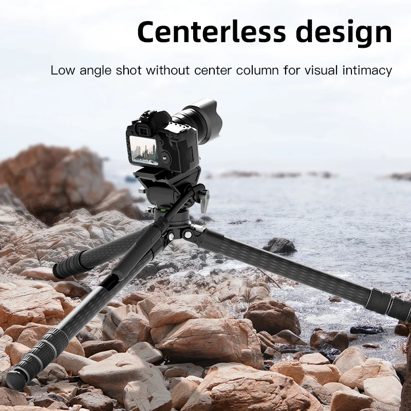 حامل ثلاثي القوائم للسفر خفيف الوزن من COMAN TSC34V5 مع نظام تحرير سريع بنقرة واحدة Q6 للكاميرا DSLR حامل ثلاثي من ألياف الكربون للفيديو