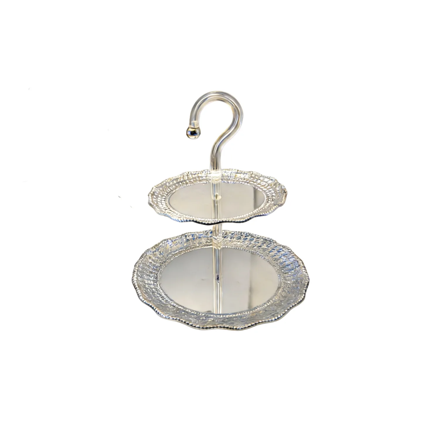 

LLMM multi-layer storage ornament creative electroplated silver premium storage tray living room dining table