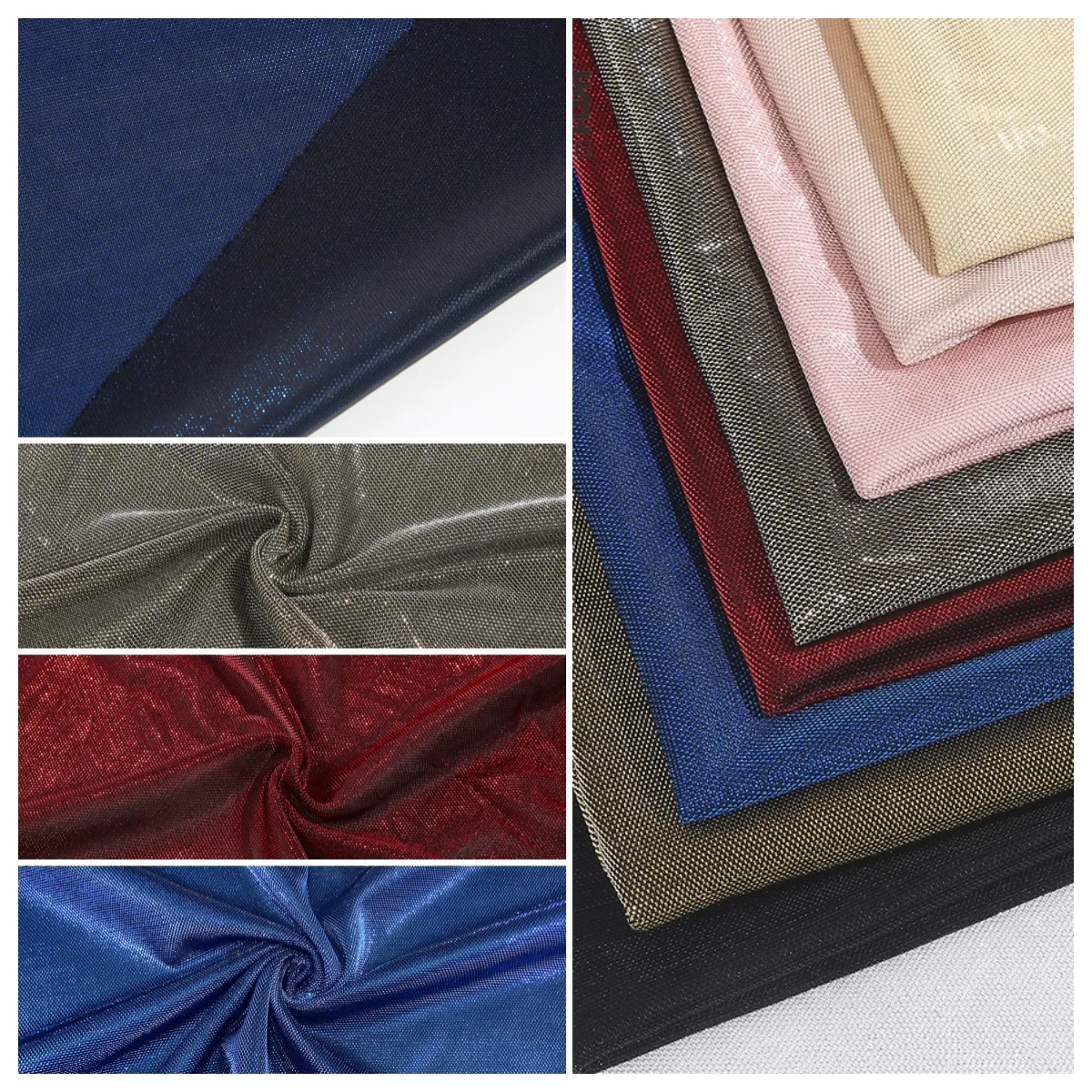 

Slide Silk Thick Thread Clothes Bright Silk Glitter Mesh Fabric Stage Fabric Wedding Fashion Designer Bridal Dress Wedding Dress