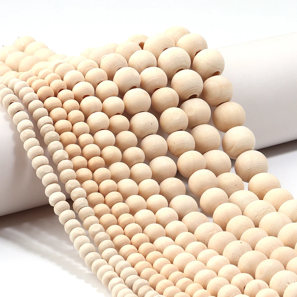1 String 5/6/8/10/12mm Natural Wood Beads Round Wooden Pearl Lead-Free Balls Charms For Jewelry Making DIY Handmade Accessories