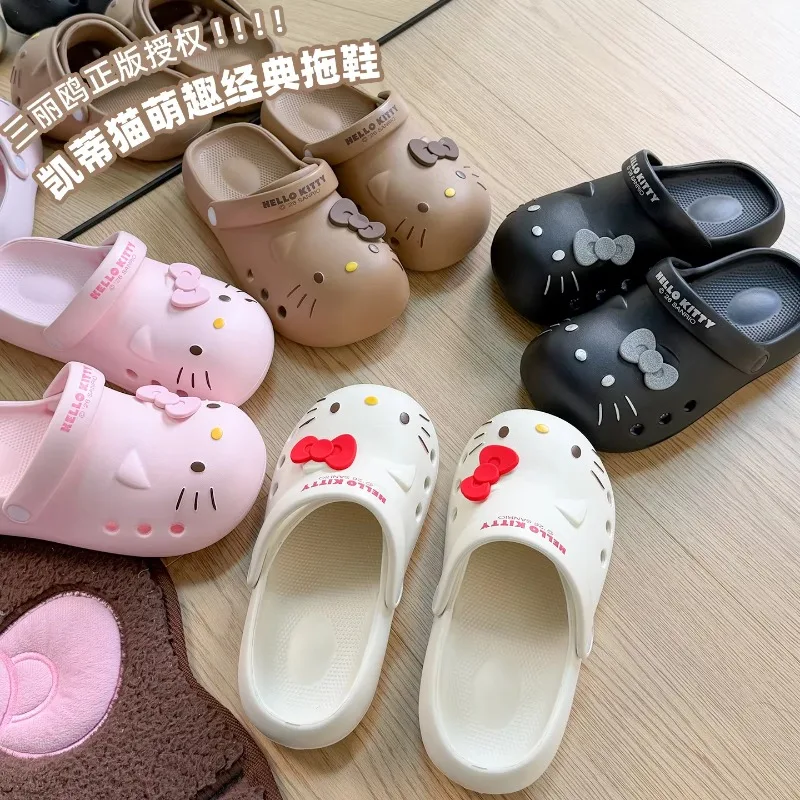 

Kawaii Hello Kitty slippers, comfortable and soft, cartoon character summer outing home sandals, creative design, holiday gift