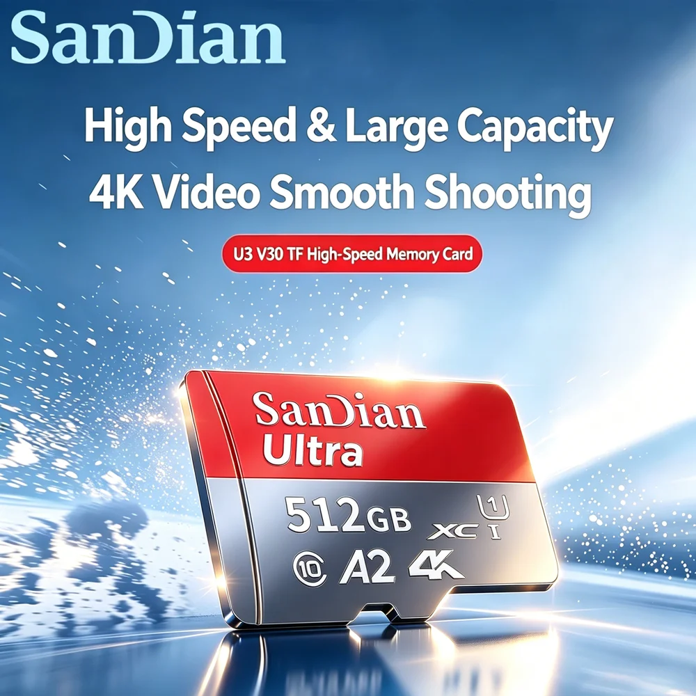 Best Seller SD Card 32GB 64GB 128GB 512GB  Micro TF SD Memory Card U3 V30 High Speed For Samsung Galaxy Phone Memory Expansion