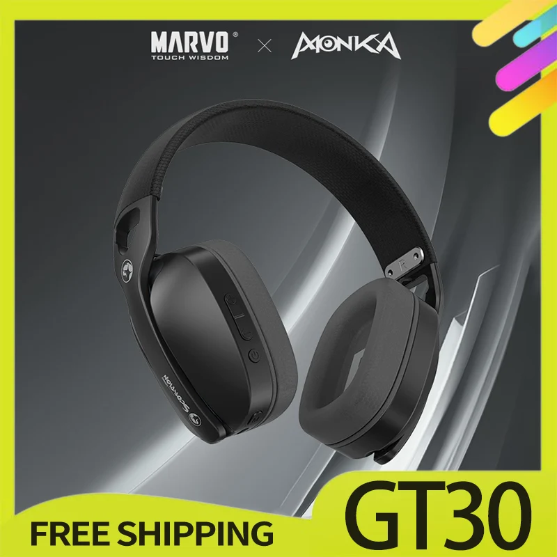 

Гарнитура Monka Marvo Gt30, 3 режима, 2,4 г, беспроводные Bluetooth наушники, легкие портативные игровые наушники Monka для киберспорта, подарки для мальчиков