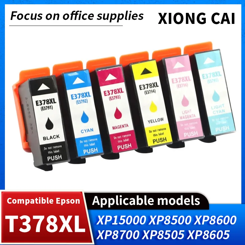 1/2/3set T378XL T478XL T378 T478 Ink Cartridge Compatible For Epson XP-15000 XP-8500 XP8600 XP-8700 XP-8505 XP-8605 Printer