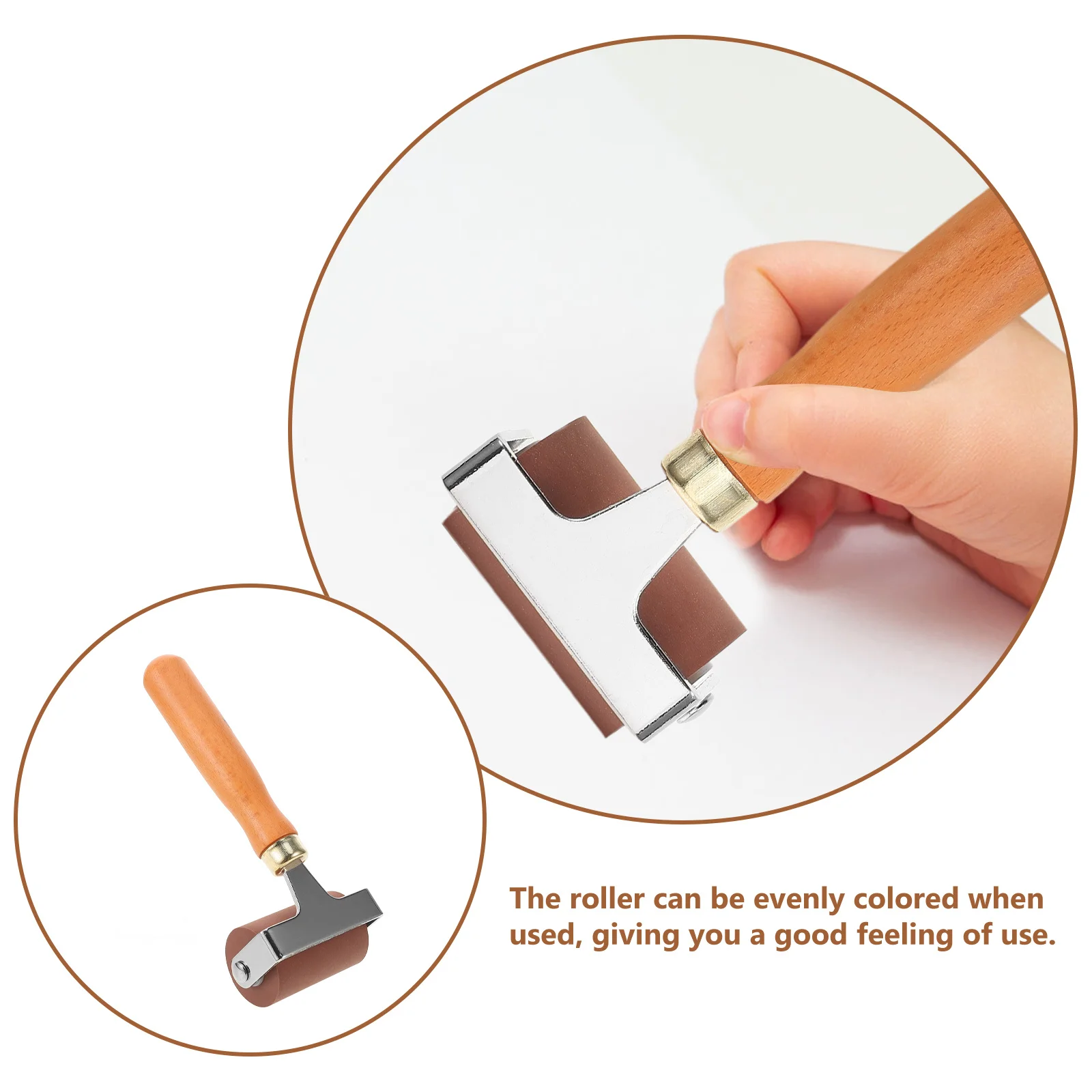 أداة حرفية فنية لطباعة الأسطوانة خفيفة الوزن ومقبض متين وحرفية دقيقة وتطبيق الحبر الناعم DIY