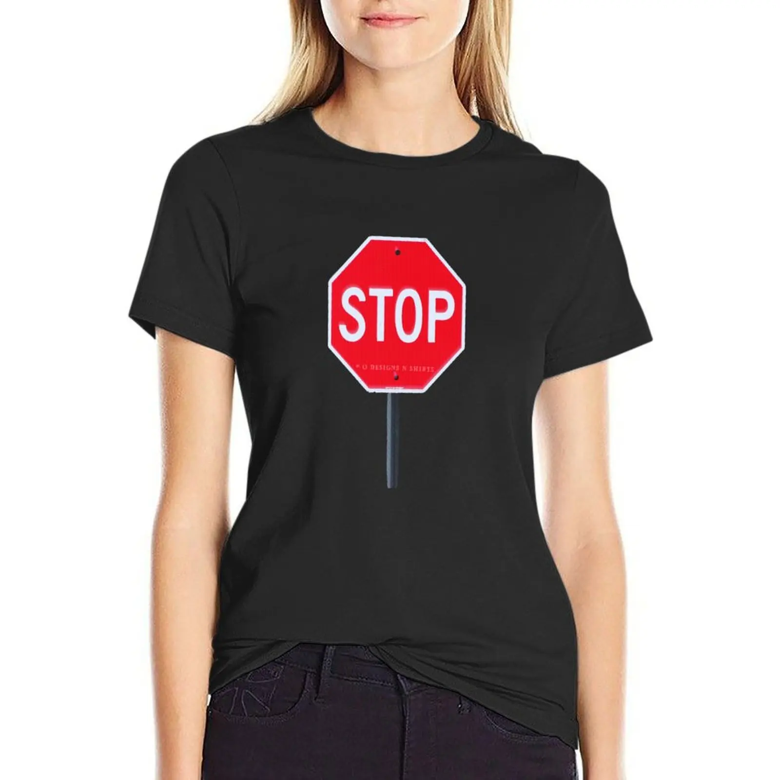 Stop Sign T-Shirt cute clothes Short sleeve tee workout t shirts for Women