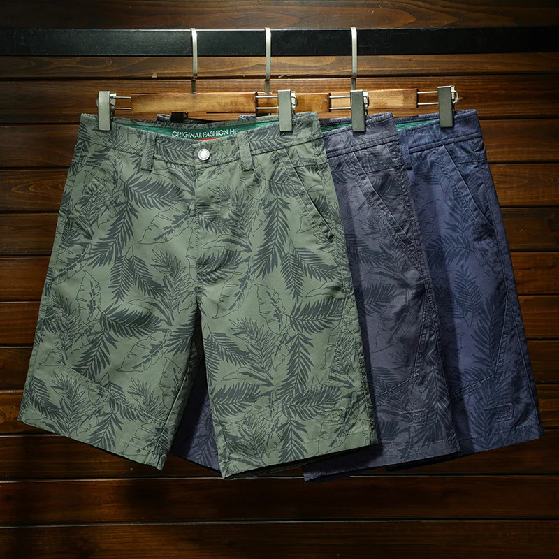 

Fashion Printed Casual Shorts Men2024Summer Thin and All-Matching Outdoor Beach Capris Loose Breathable Cold Sports Fifth Pants