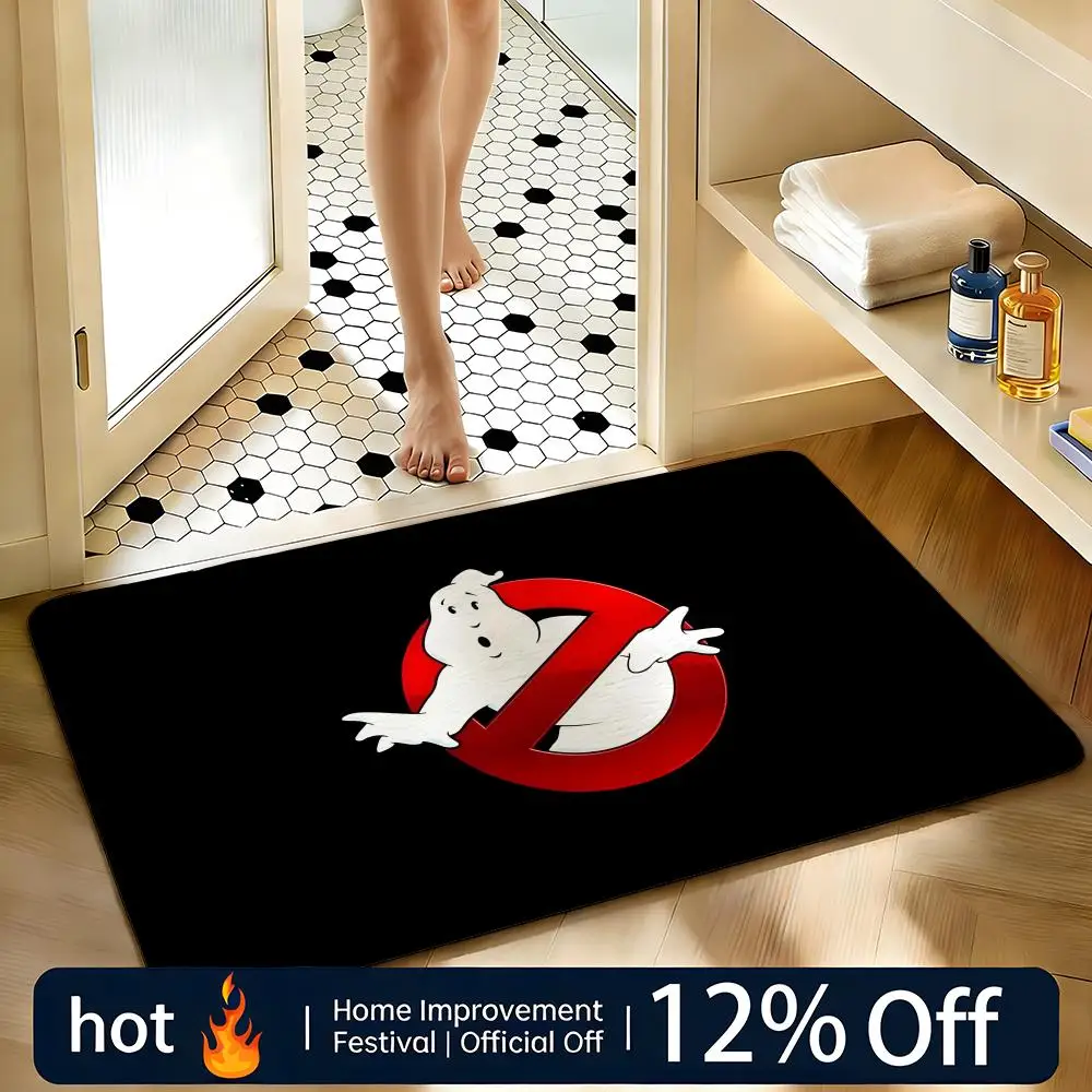 Alfombra suave absorbente antideslizante, alfombra para el suelo de los cazafantasmas, decoración para el hogar, alfombra para la puerta, alfombra para el suelo del dormitorio, alfombra para la ducha