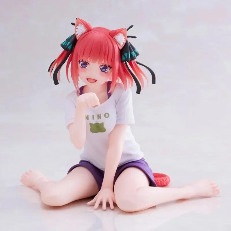 Original Genuine TAITO Gotoubun No Hanayome 13cm Nakano Nino Cat Home Clothes Collectable Model Toy Doll Gifts In stock