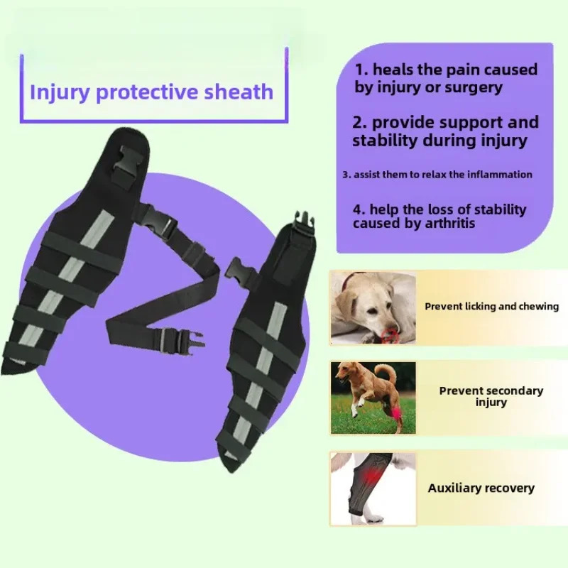 معدات الحماية للمشي على الساق الخلفية المزدوجة للحيوانات الأليفة، معدات الحماية للمشي بعد العملية الجراحية، حزام ثابت للساق، حماية للمشي بمساعدة