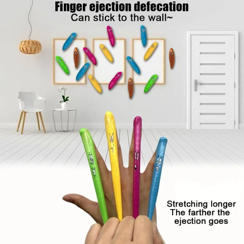 10pcs Finger Catapult Funny Poo Toys Sticky Wall Toy Pranks Decompression Creative for Kids Party Favor Adult Vent Stress Relief
