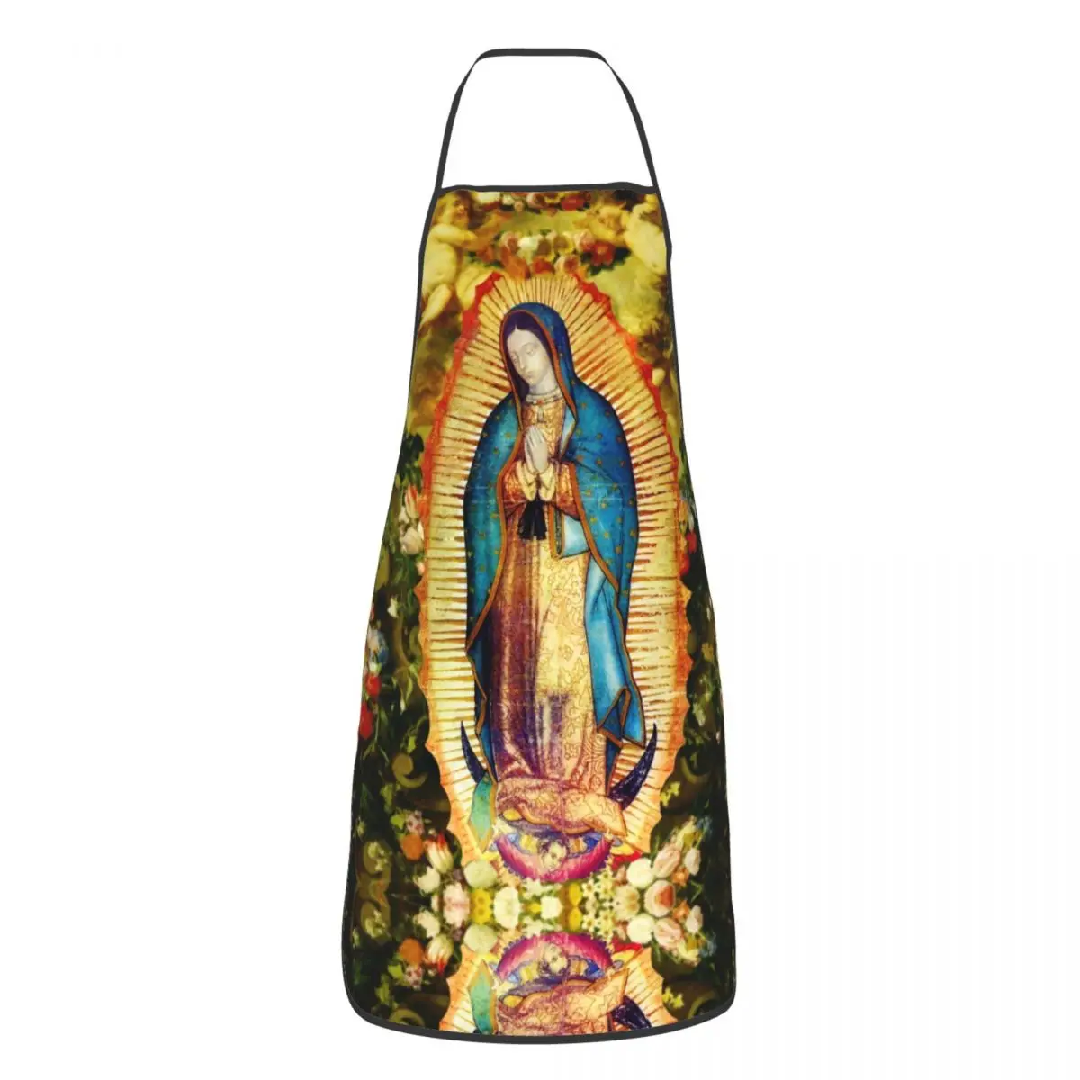 Custom Our Lady Of Guadalupe Virgin Mary Kitchen Chef Cooking Baking Apron Women Men Catholic Tablier Cuisine for Gardening