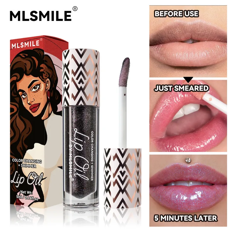 

MLSMILE 6 Glaze Pearlescent Liquid Lipstick Hydrating Moisturizing Colorful Lip Gloss Temperature Sensing Color Changing